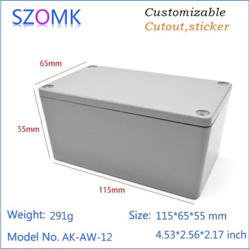 1 piece, 115*65*55mm grey aluminum equipment enclosure housing case die casting aluminum waterproof enclosure