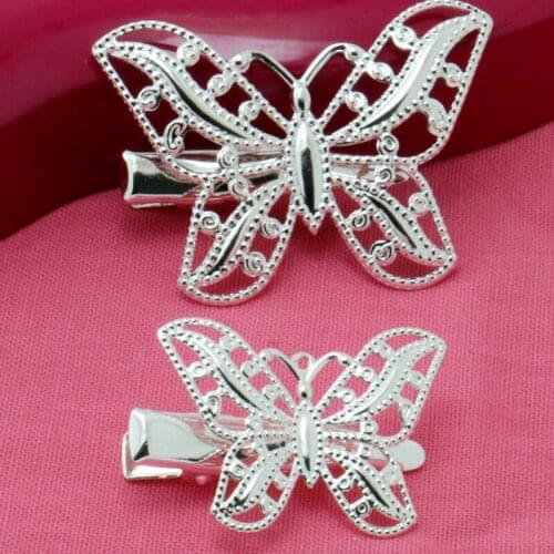 10pcs 2019 Hot Sale Fashion Charm Butterfly Hairpin Silver Woman Hair Clip Accessories Wholesale