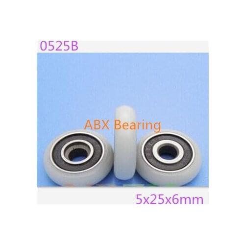 100pcs 0525B 625-2RS 625 POM Nylon wheel hanging / ball bearing with pulley wheel for doors and windows 5*25*6 MM with M5 hole
