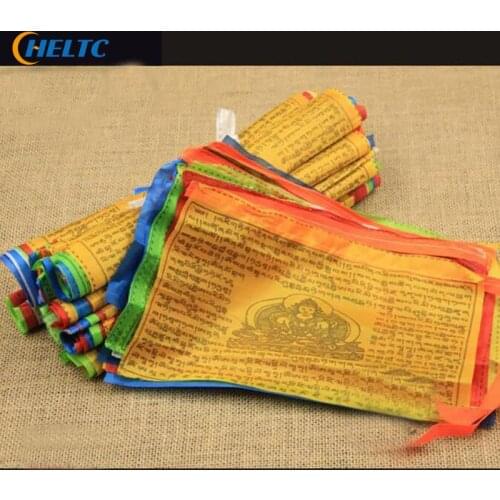 20sheet/Pack Multicolor Religious Flags Tibetan Buddhist Supplies Colour Print Prayer Flag Tibet Banner Garden Flags 14x24cm