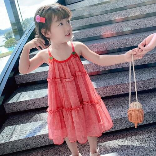2021 Summer Girls Sweet Sexy Dress Baby Kids Children Clothes