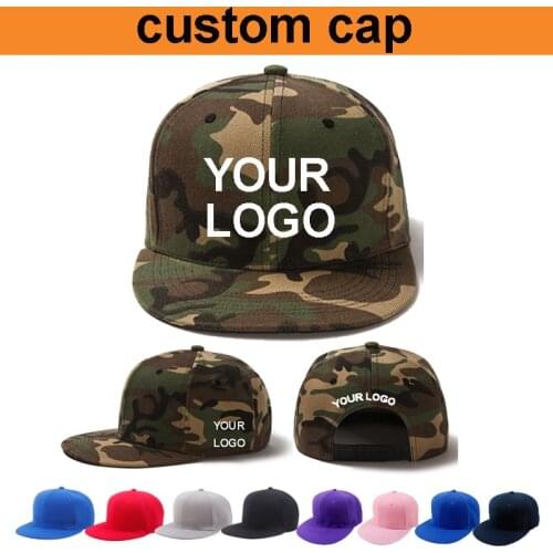 30pcs flat brim snapback caps custom logo cap embroidery with your logo make your design high quality