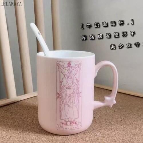 330ml Cosplay Card Captor Sakura Sailor Moon Ceramic Coffee Tea Mug Lovely Action Figure Girls Drinking Cup Anime Water Bottle