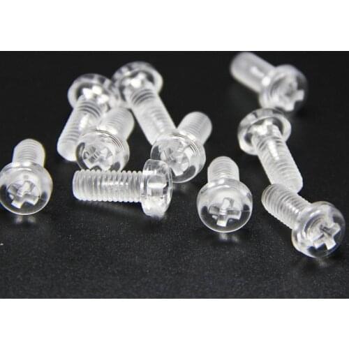 50Pcs ISO7045 DIN7985 M2 M2.5 M3 M4 M5 Transparent Acrylic Cross Round Head Nylon Screws Plastic Phillips Screw