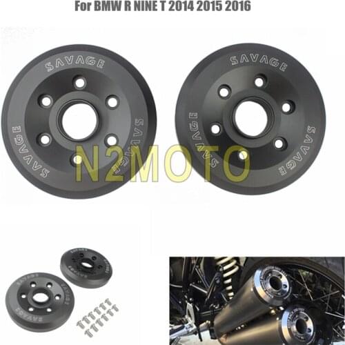 6 Holes Gray Motorcycle Exhaust Muffler Tip End Cap Covers w/ Screws For BMW R NINE T R Nine T R9T 2014 2015 2016