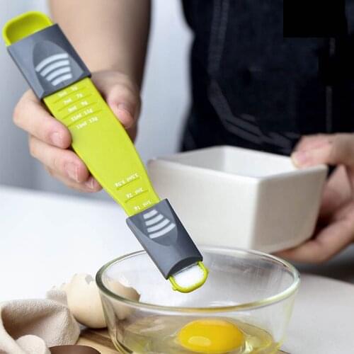 ABS Adjustable Double End Measurement Spoon Scale Measuring Spoon Cooking Tool Accessories Kitchenware