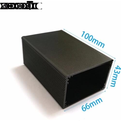 Brand New Aluminum Enclosure pcb project box black 43*66*100mm DIY electronics enclosure