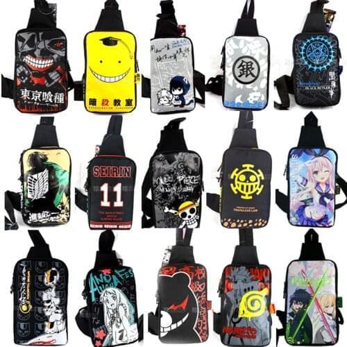Anime Fairy Tail One Piece Fate Tokyo Ghoul Akatsuki Crossbody Bag Shoulder Satchel Teenager Casual Travel Outdoor Gift