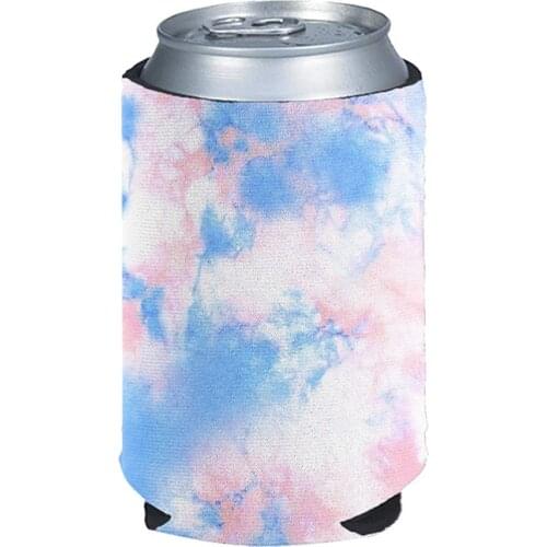 Cans Cold Drink Beer Beverage Insulation Bottle Sleeve 4pcs Rainbow Tie Dye Design Beer Can Cooler Drink Bottle Holder Sleeve
