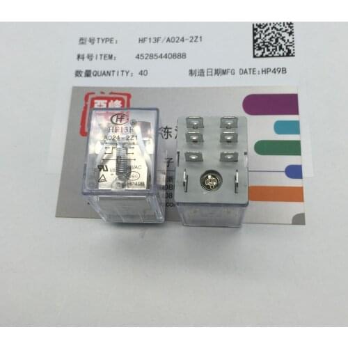 Free shipping lot(5pieces/lot)100%Original New HF HF13F-A024-2Z1 JQX-13F-A024-2Z1 24VAC 8PINS 10A Power Relay