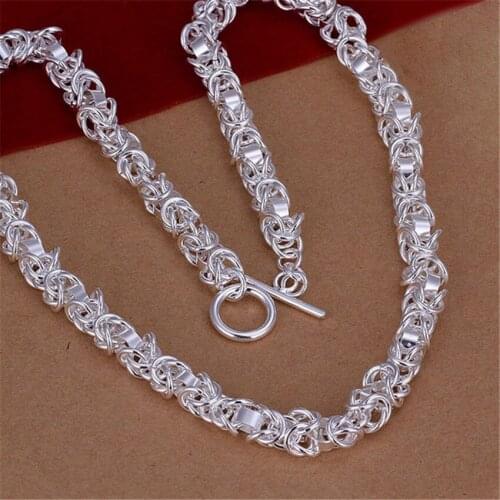 Free shipping Popular fashion silver color charm refined Men twisted chain To Necklace high quality jewelry N060 Kinsle
