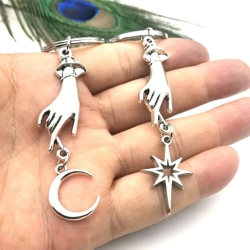 Celestial Oracle Hand Keychain, Celestial Keychain, Moonlight Charm, Stars, Key Chain Gift, Witch Lover Gift