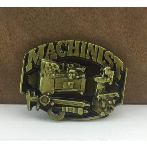 BuckleClub retro western machinist TOOL jeans gift belt buckle FP-02891-1 antique brass FINISH 4cm width loop drop shipping