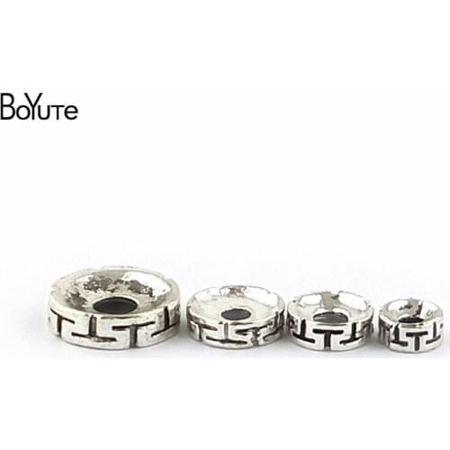 BoYuTe (100 Pieces/Lot) Tibetan Silver Spacer Beads 6MM 8MM 10MM 12MM DIY Jewelry Accessories