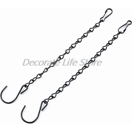 Black Hanging Chains Flower Pot Bird Feeders Ornaments Garden Plant Hangers