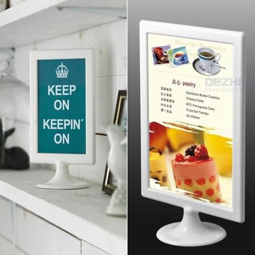 DEZHI-ABS Double-sided Visibility Desktop Holder,Round Bottom Desktop Exhibition for Wedding Hotel Restaurant List Price Tag
