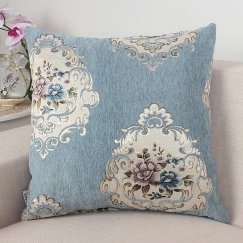 Fyjafon Pillowcase 60x60 Chenille Double sides Jacquard Cushion Cover Blue Gray Pillow Case Thick European Pillowcases