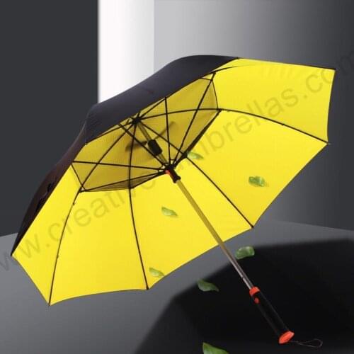 Pongee Colour coating 5 times strong anti-uv hex angles 16mm alloy shaft USB vs Battery charge electricity fan umbrella