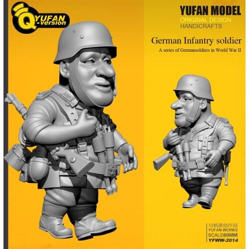 Yufan Model Resin Figure 1/32 (60mm High) Q Version Resin Soldier Model self-assembled Yfww-2014