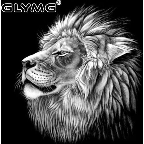 GLymg Lion king Diamond embroidery Square Diamond Rhinestone Diamond Painting Lion Head Cross Stitch Stick Mosaic Craft Picture