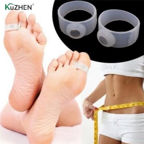 2pcs/pair Slimming Lose Weight Care Tool Silicone Magnetic Massage Foot Toe Rings