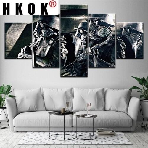 HKOK Wall Canvas Art Photo Frame Home Decor 5 Panel Movie Iron Sky Modern Movie HD Printed Paintings Modular Art Posters