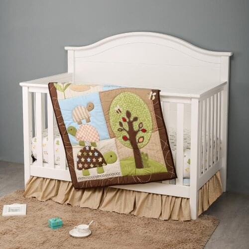 3pcs baby bedding set juego de cuna 100% cotton baby bed sheet crib bedding set,,Fitted Sheet, Crib Quilt, Dust Ruffle