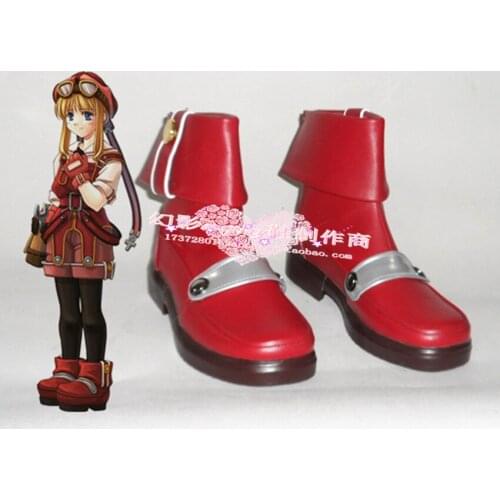 The Legend of Heroes VI Tita Russell Red Halloween Short Cosplay Shoes Boots H016
