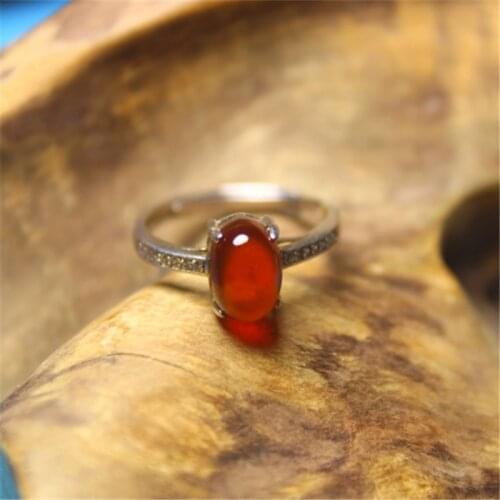 Wholesale New Fashion Euro-American Jewelry Special concise Garnet 925 silver inlay Ring for Women Luxury namour Charm Gift