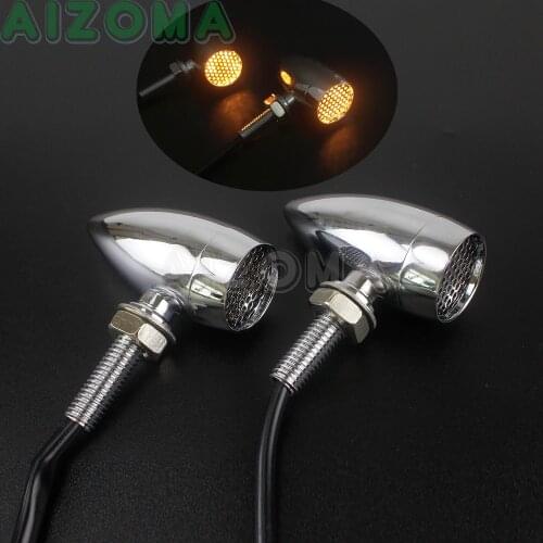 Motorcycle 10mm Bolt Custom Vintage Bullet Turn Signal Blinker Lamp For Harley Chopper Dyna Bobber Scrambler 12v Indicator Light