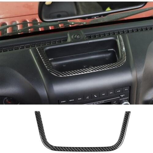 Soft Real Carbon Fiber Central Console Storage Box Cover For for Jeep Wrangler JK 2011-2017