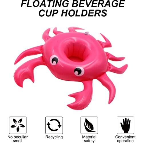 Inflatable Drink Holder PVC Crab Shaped Float Inflatable Cup Coaster Holder for Swimming Pool Party Hot Tub Bathing Toys