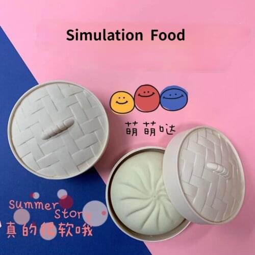 2021 New Cyber Celebrity Prank Props Emulation Food Safety Silica Gel Material White Steamed Stuffed Bun Festival Spoof Gift