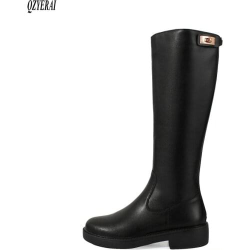 New arrival winter women boots natural Genuine leather Knee high boots Motorcycle boots Fur one snow boots 100% cowhide boots