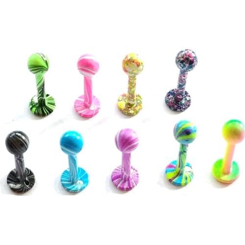New color stainless steel labret lip rings wholesale mix 100pcs 16gauge body jewelry lip piercing jewelry with balls