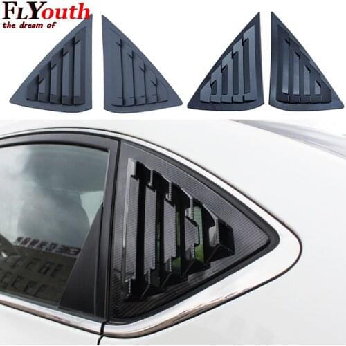 Rear Window Louver Shutter Cover Trim For Nissan Sylphy 2012 - 2020 2021 Carbon Fiber Car Auto Accessories 2pcs