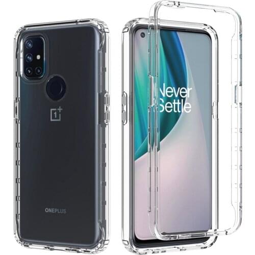 Crystal Clear 2 in 1 Shockproof Transparent Cases Hard Bumper Soft TPU Protective Cover for Oneplus Nord N10 5G Case