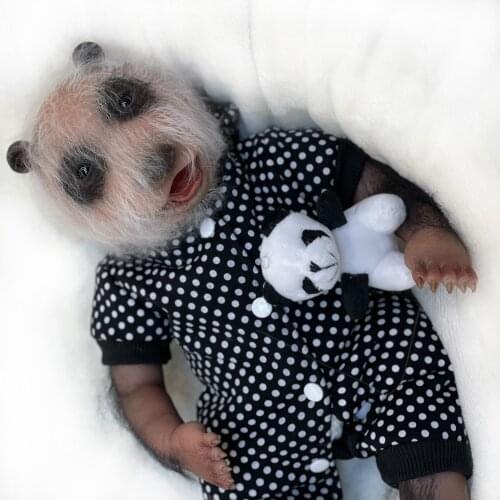 Adolly 20 Inch Realistic Reborn Baby Doll Soft Animal Simulation Silicone Vinyl Newborn Lifelike Boy Girl Toy Panda ad20c008