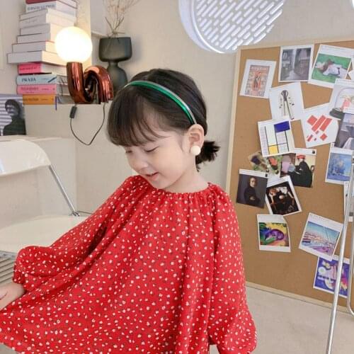 Toddler Girls Shirts 2021 Spring New Kids Korean Chiffon Print Blouse Fashion Floral Loose Casual Shirt For Girls Child Clothing