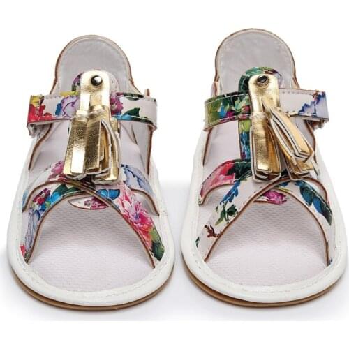 Sandals for Girls Baby Shoes PU Print Tassel Baby Girls Sandals Fashion 2018 New Beach Sandals Sandals Printed Shoes