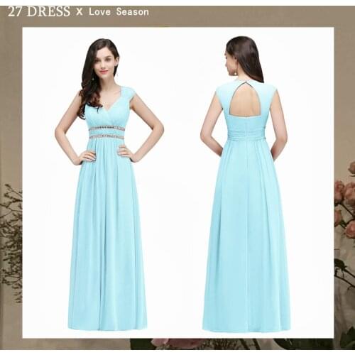 Fast Ship Beaded Chiffon Evening Dresses Sexy Backless Wedding Event Party Dress Prom Robe Demoiselle D'honneur