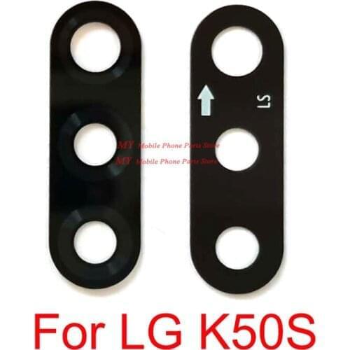 For LG K50S Rear Camera Glass Lens For LG K50S Big Back Main Camera Lens Glass Cover With Sticker Replacement Spare Parts