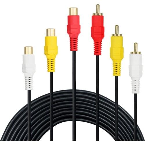 RCA extension cable-premium gold-plated 3 Rca male to 3 Rca female audio video extension cable DVD CD AV TV