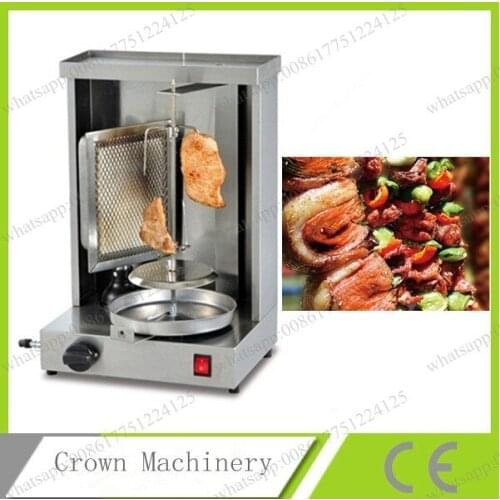 Kebab skewer machine;stainless steel gas bbq shawarma grill, gas rotary bbq machine