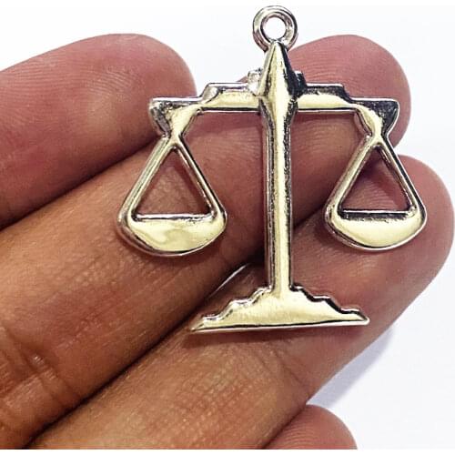4pcs 31x30mm Balance Scales Libra Scales Of Justice Charm Pendants For Jewelry Making Law Scales Pendants Craft Accessories