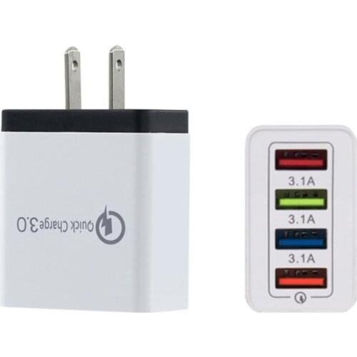 5V3A US Plug Charger Quick Charger 4 Ports USB For Phone Adapter Tablet Multi-port Travel Mobile Charger Fast Charger