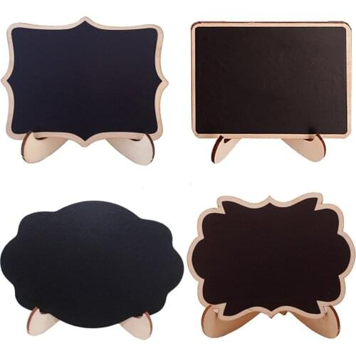 10Pcs Small Wooden Blackboard Chalkboard Message Sign Table Number Marker for Buffet Wedding Birthday Party Shop Display Decor