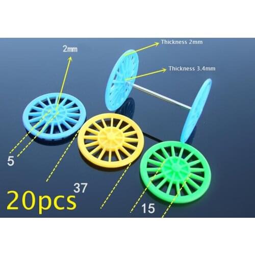 20PCS 37mm Wheels For DIY Horse Carriage Retro Plastic Tires Spare Parts