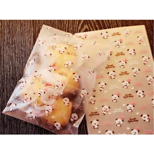200pcs/lot-12*20cm Little bear flat pocket Gift bag biscuit candy pastry bag DIY baking packing bag