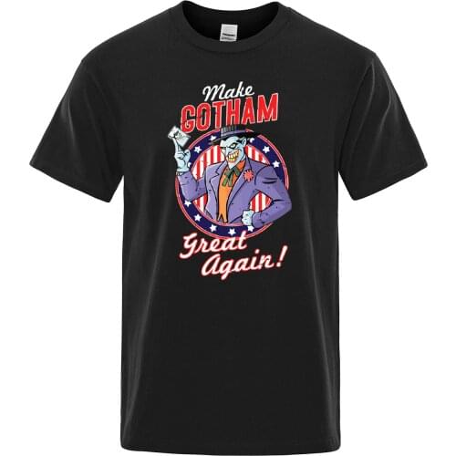 2019 Summer Cotton T Shirt Hot Sale New Mens TShirt Make Gotham Great Again Letter Print T-Shirt Men Clothing Hip Hop Tops Tees